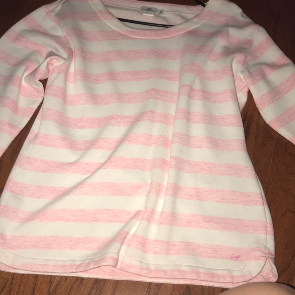 Pink and white striped tee